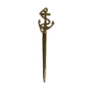Vintage Brass Ship Anchor Letter Opener, Metal, Nautical Office Gift